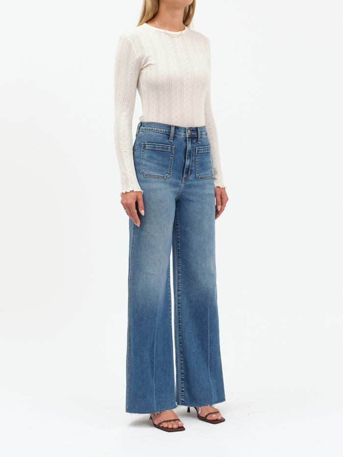 Far Out High Rise Wide Leg with Fashion Pocket Jeans