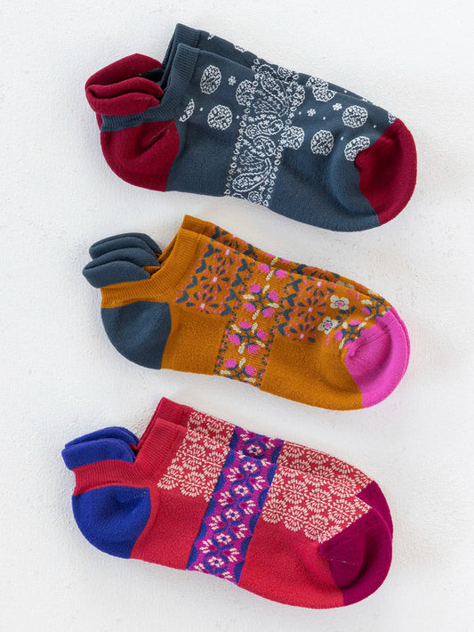 Favorite Fitness Socks, Set of 3 - Navy-view 1