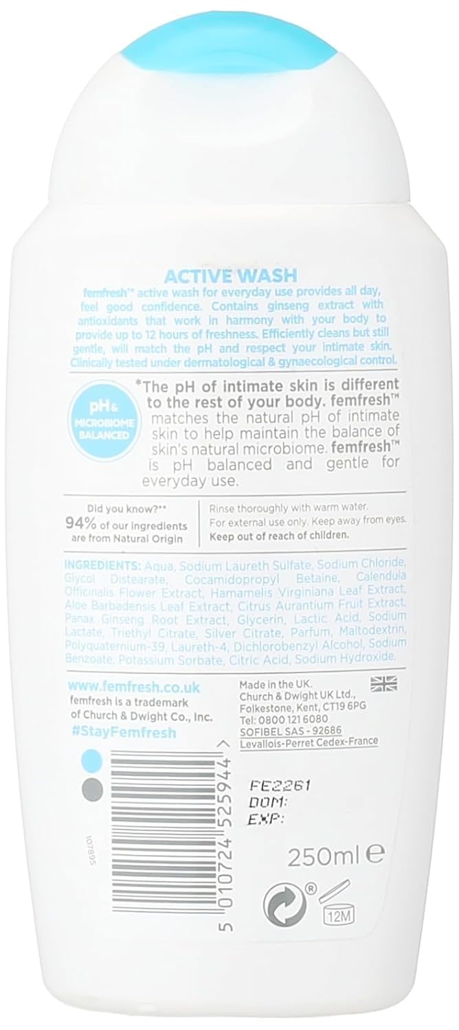 Femfresh Ultimate Care Active Fresh Wash 250ml (D)