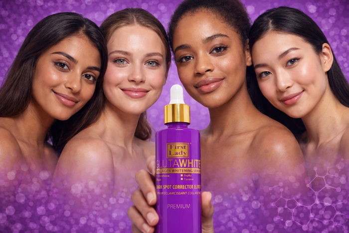 First Lady Glutawhite Collagen Skin Brightening Serum 60ml | Glow Boosting Face Serum with Glutathione, Argan & Coconut Oil | Hydrating Radiance Formula