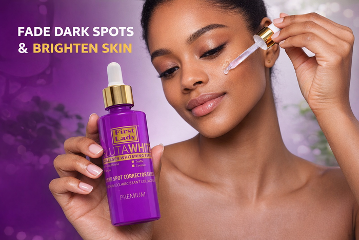 First Lady Glutawhite Collagen Skin Brightening Serum 60ml | Glow Boosting Face Serum with Glutathione, Argan & Coconut Oil | Hydrating Radiance Formula
