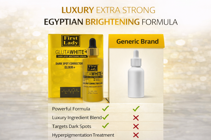 First Lady Glutawhite Gold Brightening Serum 60ml | Glutathione, Papaya & Vitamin E Glow Serum for Even Skin Tone