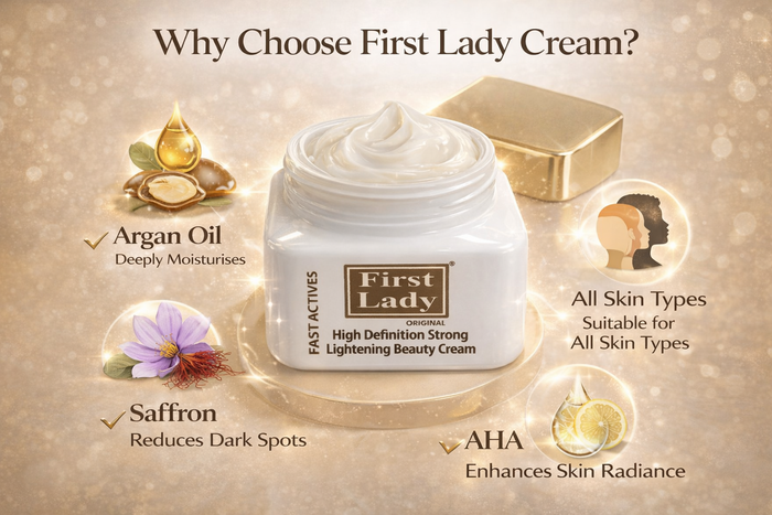 First Lady HD Brightening Face Cream – Retinol, Kojic Acid & AHA Glow Up Cream (250ml)