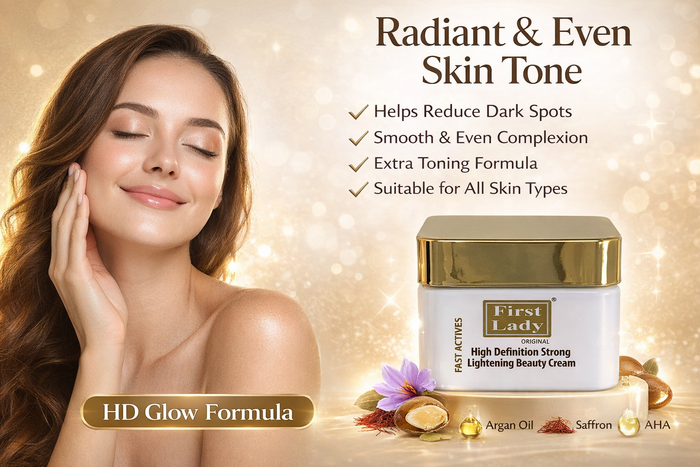 First Lady HD Brightening Face Cream – Retinol, Kojic Acid & AHA Glow Up Cream (250ml)