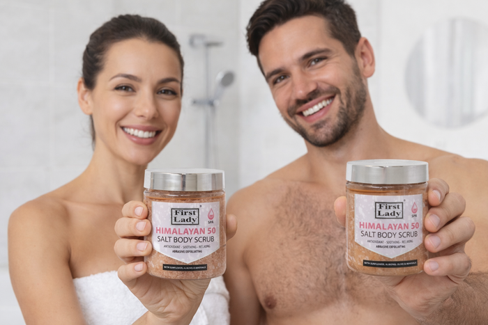 First Lady Himalayan Salt Body Scrub 500ml | Exfoliating Scrub with Sunflower, Almond, Olive & Sesame Oils | Smooth, Glowing Skin