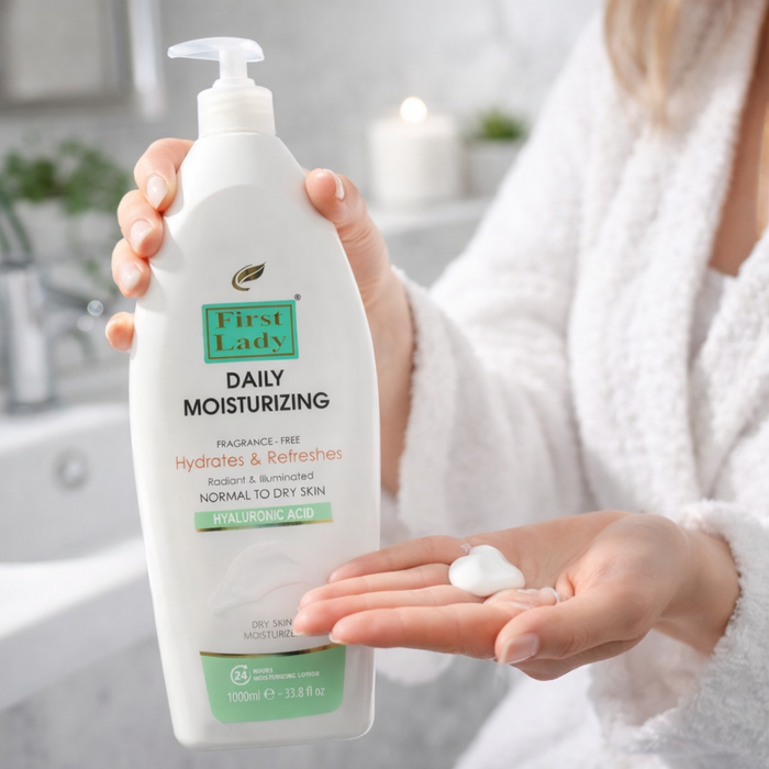First Lady Hyaluronic Acid Body Lotion – Fragrance Free Moisturiser for Dry & Sensitive Skin (1000ml)