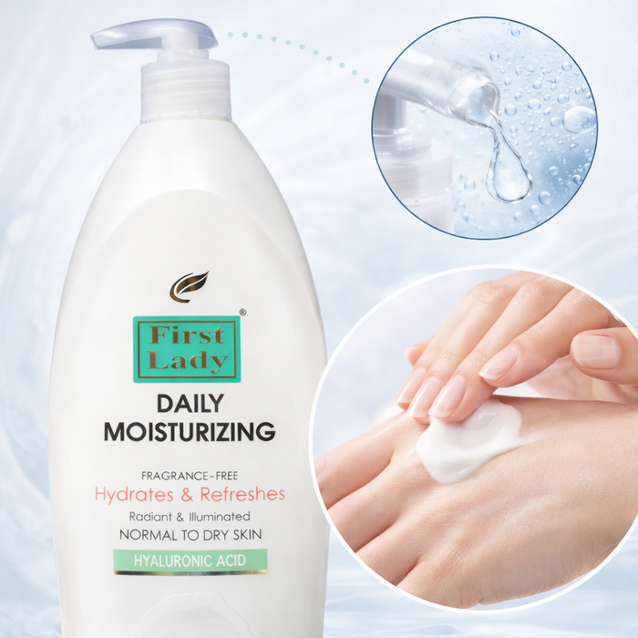 First Lady Hyaluronic Acid Body Lotion – Fragrance Free Moisturiser for Dry & Sensitive Skin (1000ml)