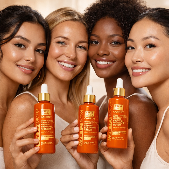 First Lady Rapid Glow Carrot Brightening Serum 60ml – Niacinamide, Retinol & Glow Boost | Dark Spot & Even Skin Tone