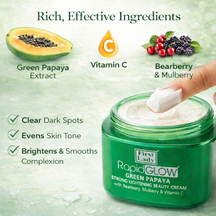 First Lady Rapid Glow Green Papaya Face Cream – Dark Spot & Hyperpigmentation Brightening Cream (250ml)