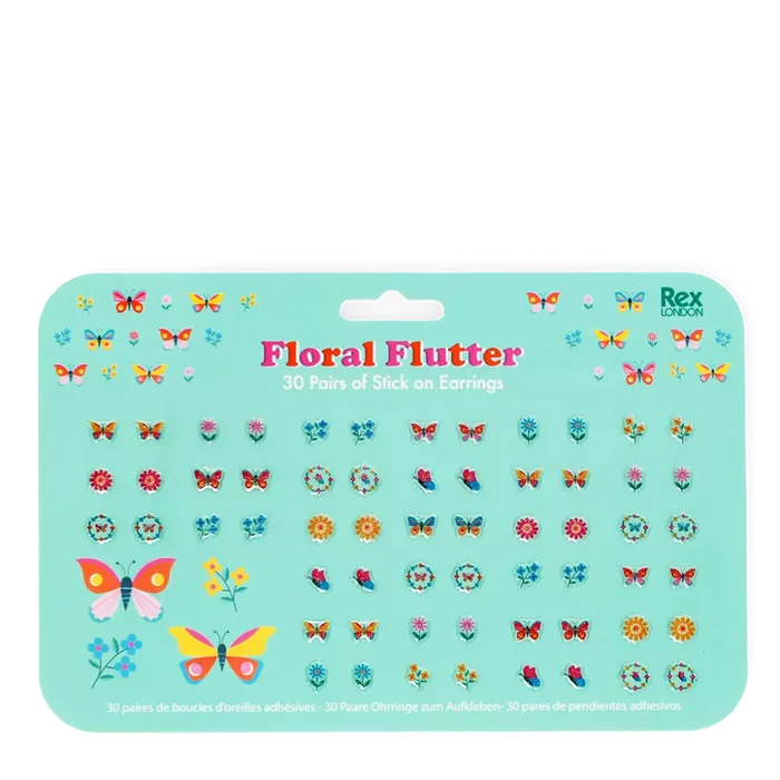 Floral Flutter Stick On Earrings