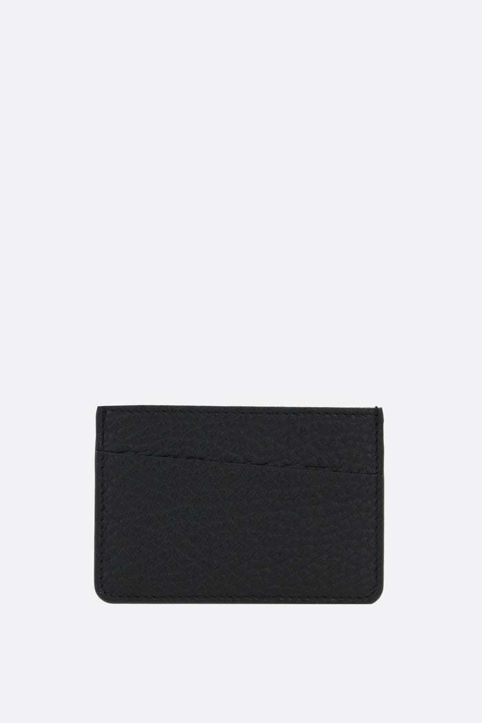Four Stitches card case in grainy leather