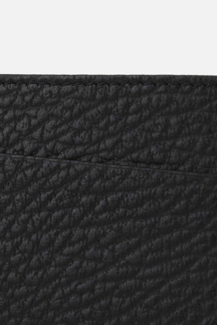Four Stitches card case in grainy leather