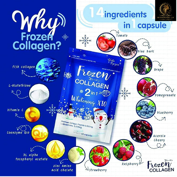 Frozen Collagen - 2-in-1 Skin Whitening Supplements X10 - Missrose.lk