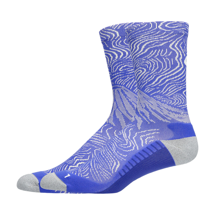 ASICS FUJITRAIL GRAPHIC CREW SOCKS COBALT BURST CREAM