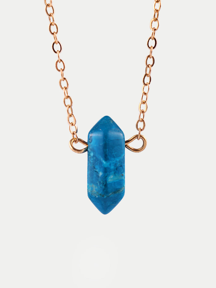 Gemstone Double Point Pendant | Blue Howlite-Image 1