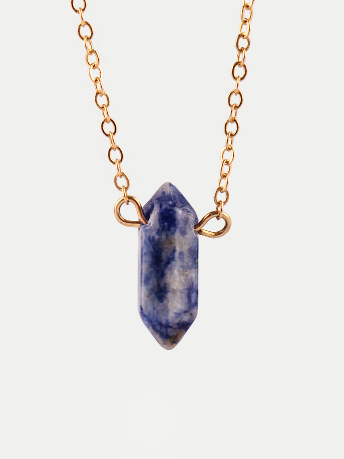 Gemstone Double Point Pendant | Sodalite-Image 1