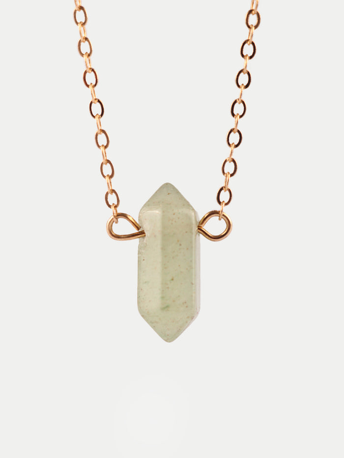 Gemstone Double Point Pendant | Aventurine-Image 1