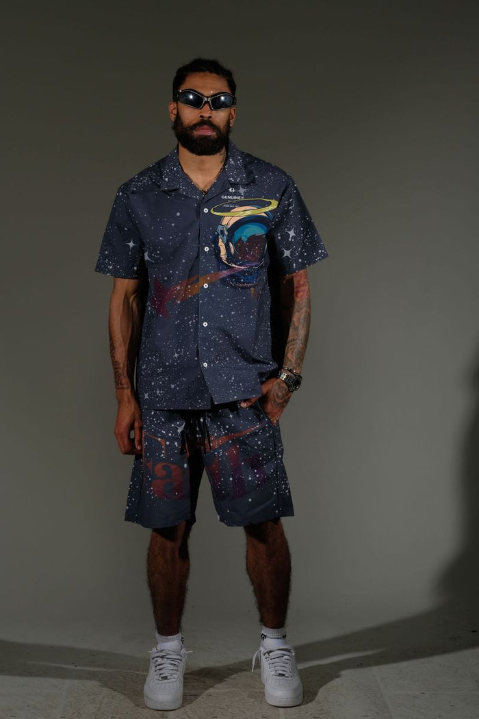 GENUINE "FAITH" WOVEN SHORT SET - GN5014 - NAVY