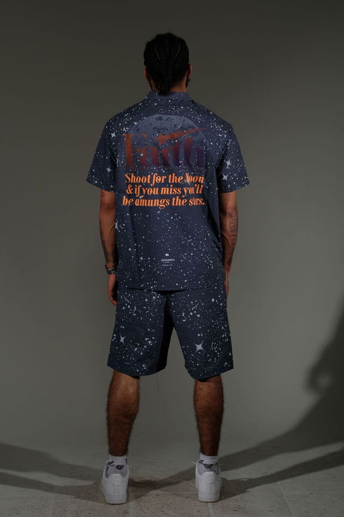 GENUINE "FAITH" WOVEN SHORT SET - GN5014 - NAVY