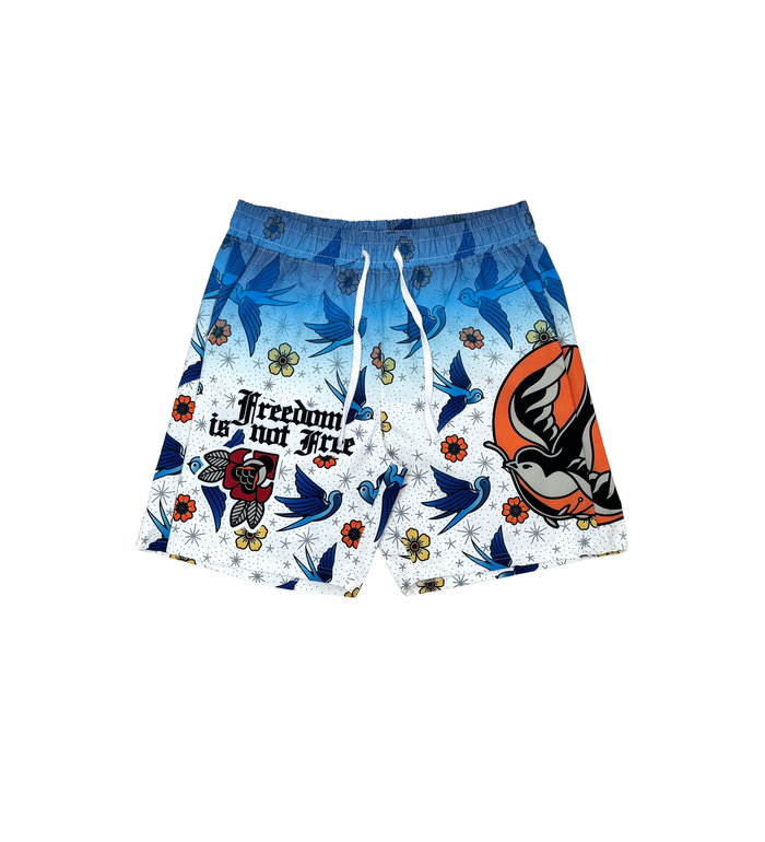 GENUINE "FREEDOM'S NOT FREE" WOVEN SHORT SET - GN5022 - WHITE
