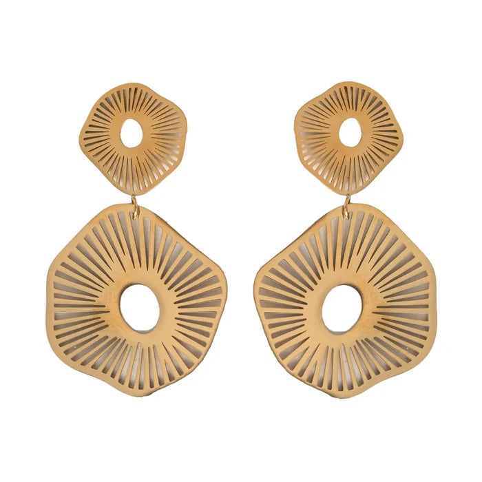 Gold Anemone Statement Earrings