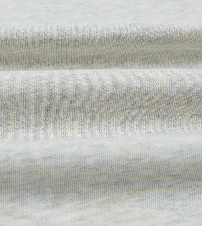 Grey Melange Jersey Cotton Long-Sleeve Polo Shirt