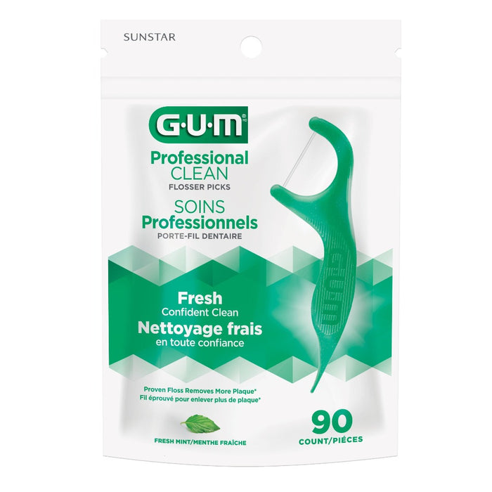 GUM Professional Clean Flosser Picks - 40-Pack