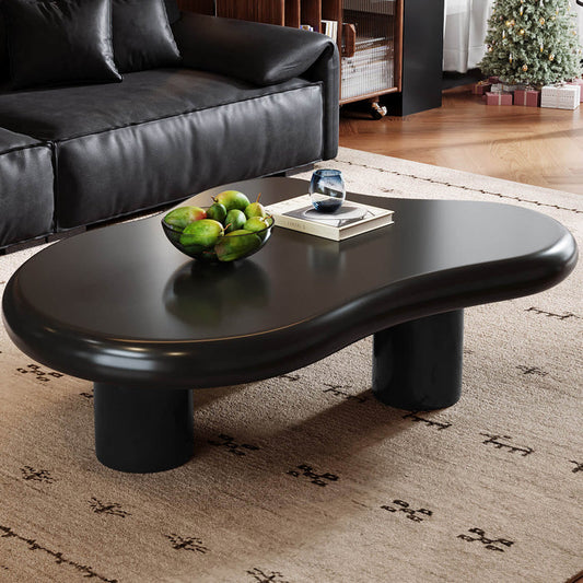 Guyii 46.06" Black Cloud Coffee Table, Cute Modern Coffee Table with 3-Leg Design
