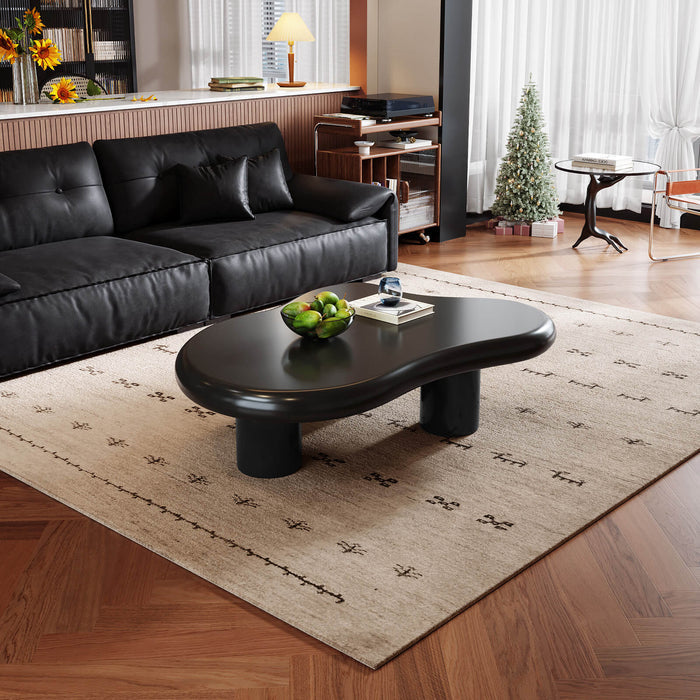 Guyii 46.06" Black Cloud Coffee Table, Cute Modern Coffee Table with 3-Leg Design