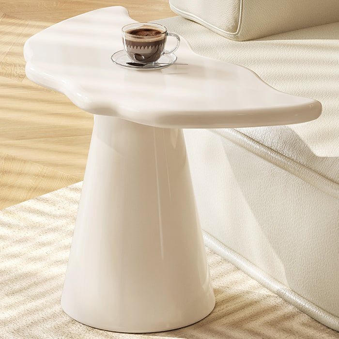 Guyii Irregular Side Table, Cream White End Table, Small Sofa Table