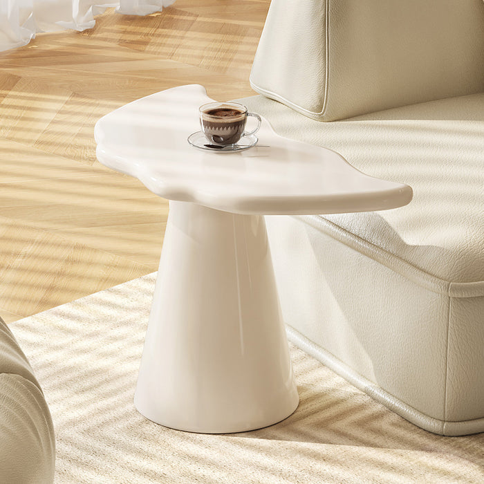 Guyii Irregular Side Table, Cream White End Table, Small Sofa Table