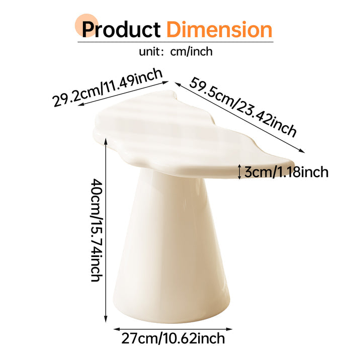Guyii Irregular Side Table, Cream White End Table, Small Sofa Table