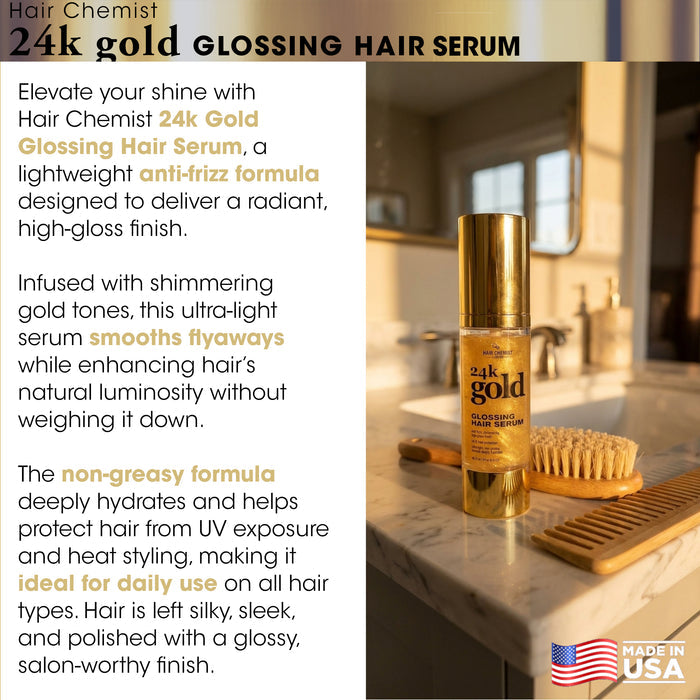 Hair Chemist 24k Gold Glossing Hair Serum 3 oz.