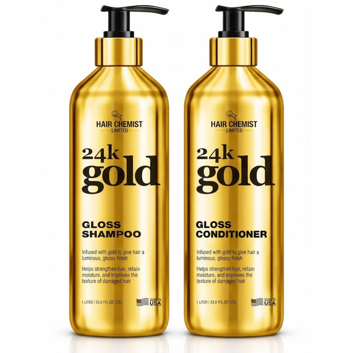 Hair Chemist 24K Gold Shampoo & Conditioner 16.9 Ounce 2-PC Set