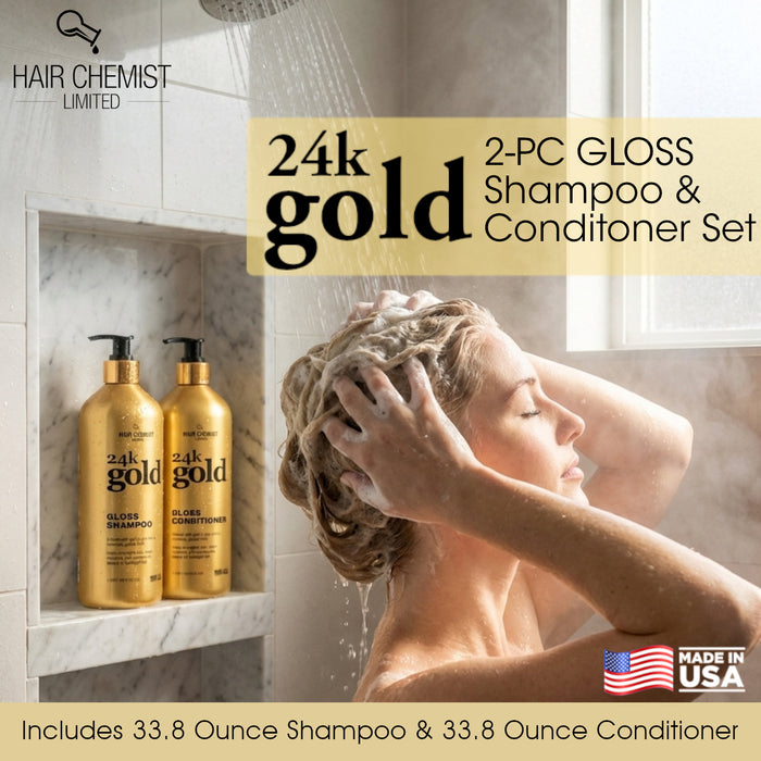 Hair Chemist 24K Gold Shampoo & Conditioner 16.9 Ounce 2-PC Set