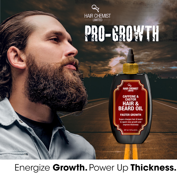 Hair Chemist Caffeine & Castor Faster Growth Hair & Beard Oil 8 oz.