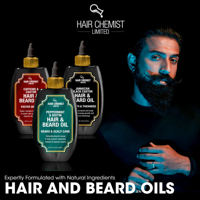 Hair Chemist Caffeine & Castor Faster Growth Hair & Beard Oil 8 oz.