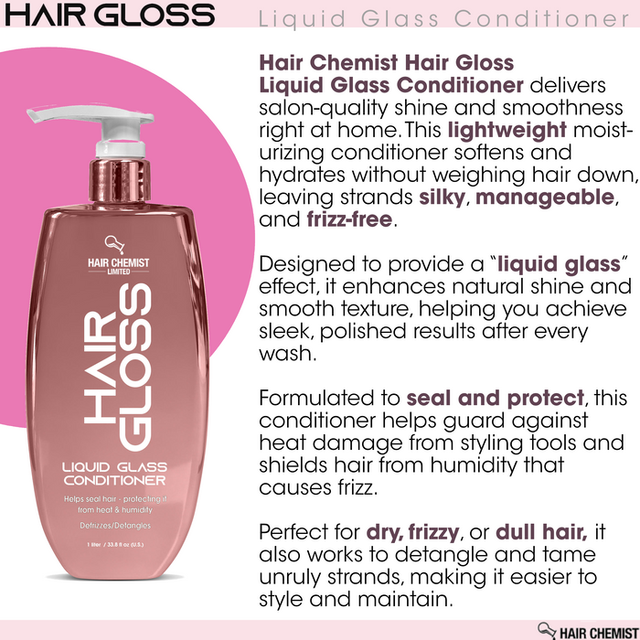 Hair Chemist Hair Gloss Liquid Glass Shampoo & Conditioner Set 33.8 Ounce (2-PC SET)