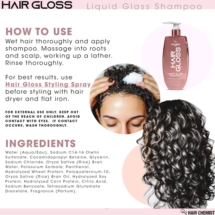 Hair Chemist Hair Gloss Liquid Glass Shampoo & Conditioner Set 33.8 Ounce (2-PC SET)