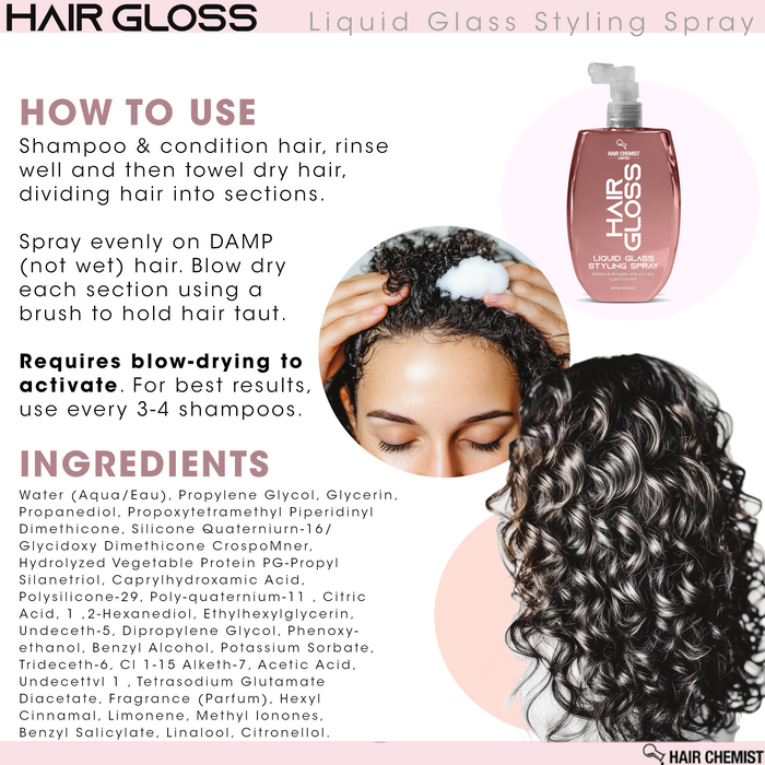 Hair Chemist Hair Gloss Liquid Glass Styling Spray 8 oz.