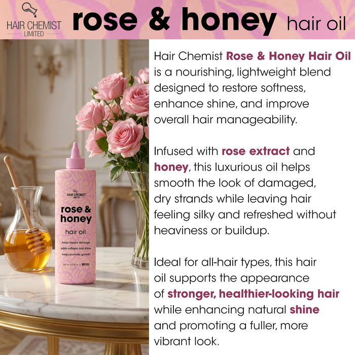 Hair Chemist Rose & Honey Hair Oil 8 oz.