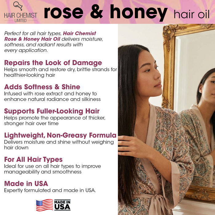 Hair Chemist Rose & Honey Hair Oil 8 oz.
