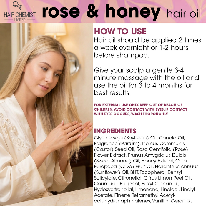 Hair Chemist Rose & Honey Hair Oil 8 oz.