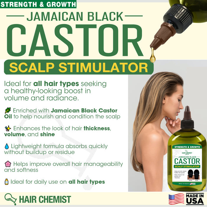 Hair Chemist Superior Growth Jamaican Black Castor Oil Scalp Stimulator - Large 12 oz.