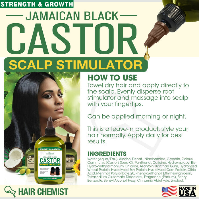 Hair Chemist Superior Growth Jamaican Black Castor Oil Scalp Stimulator - Large 12 oz.