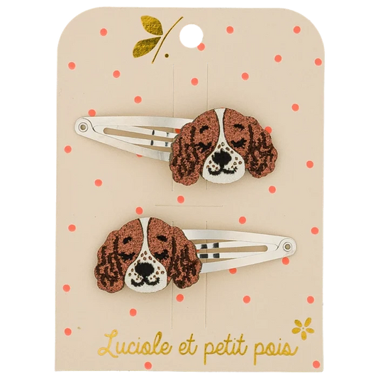 Luciole Et Petit Pois - Hair Clips - Alba The Springer - Set Of 2