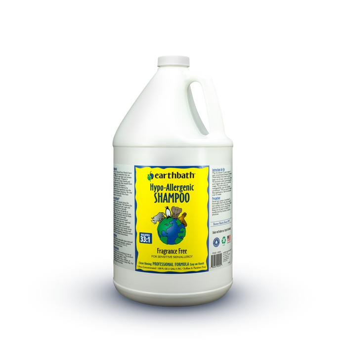 earthbath® Hypo-Allergenic Shampoo, Fragrance Free, for Sensitive Skin/Allergy, Made in USA, 128 oz