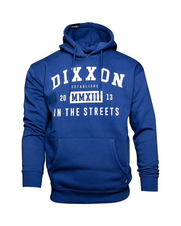 In The Streets White / Blue Pullover Hood