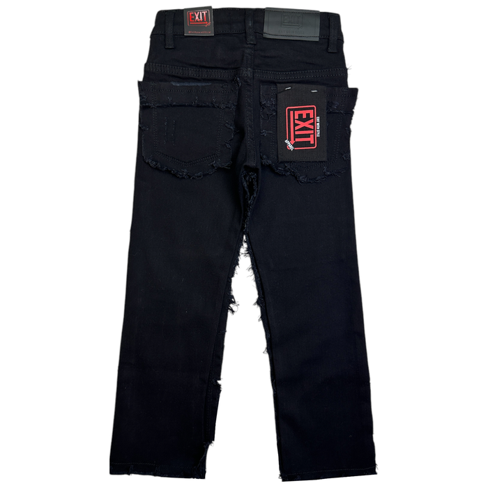(K) EXIT DENIM JEANS - EX-25093 - BLACK