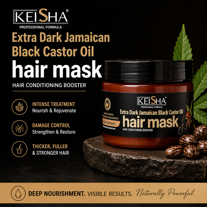 KEISHA Jamaican Black Castor Oil Hair Mask 200ml | Deep Repair, Growth & Anti Hair Fall Treatment for Dry, Damaged & Frizzy Hair